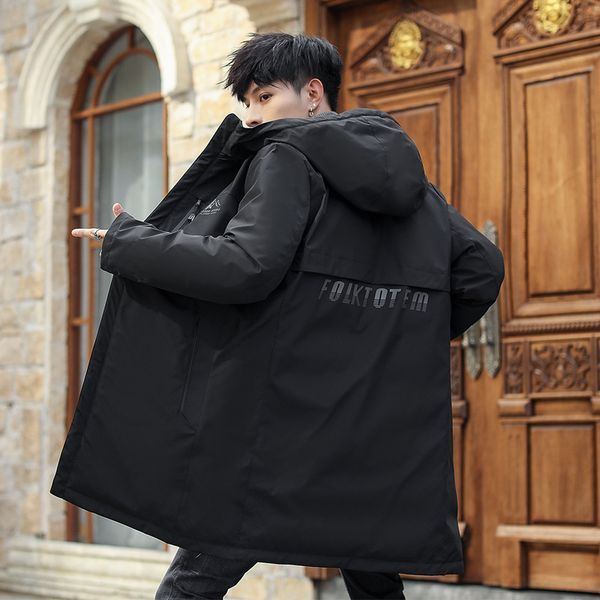 men's fall / winter 2020 new men's double face wear hooded medium length korean thickened long over the knee jacket, Black
men's fall / winter 2020 new men's double face wear hooded medium length korean thickened long over the knee jacket, Black