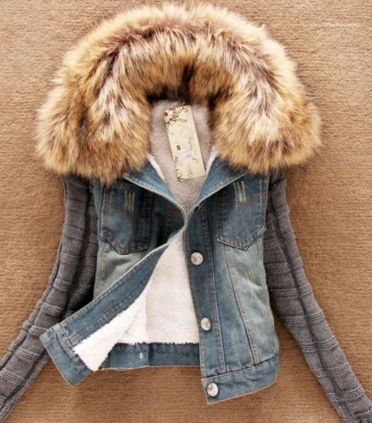 jacket hat detachable coats womens fashion new spring denim jackets ripped holes large wool collar casual, Black;brown 
jacket hat detachable coats womens fashion new spring denim jackets ripped holes large wool collar casual, Black;brown