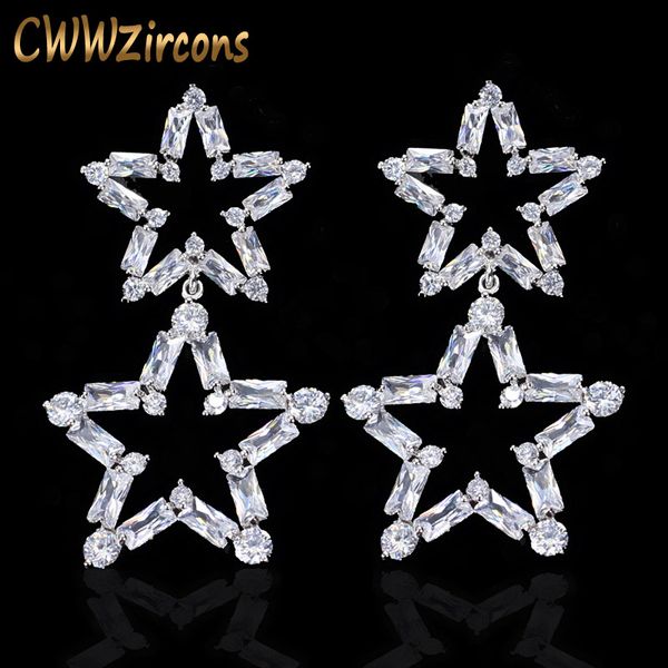 cwwzircons fashion brand design star shape cubic zirconia long big dangle drop earrings silver color jewelry for women cz210
cwwzircons fashion brand design star shape cubic zirconia long big dangle drop earrings silver color jewelry for women cz210