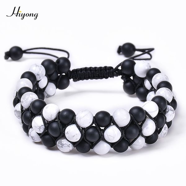 hiyong природный камень бисер браслет howlite черный матовый браслет ручной плетеный канат трехслойная браслеты женщины мужчины ювелирные из, Black
hiyong природный камень бисер браслет howlite черный матовый браслет ручной плетеный канат трехслойная браслеты женщины мужчины ювелирные из, Black