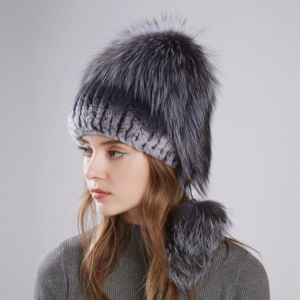 beanie/skull caps ltgfur 2021 winter fashion women's hats with real fur hat pom poms warm knitted cotton beanies female cap, Blue;gray
beanie/skull caps ltgfur 2021 winter fashion women's hats with real fur hat pom poms warm knitted cotton beanies female cap, Blue;gray
