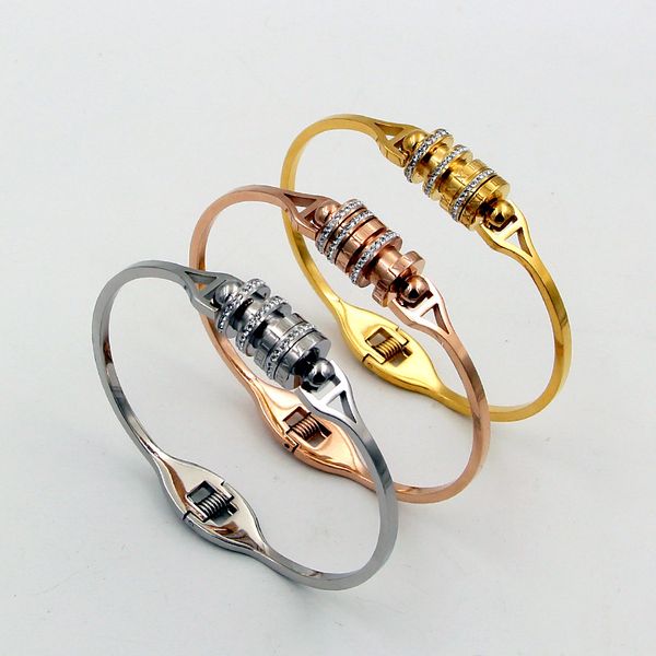 bangle fashion stainless steel love crystal roman numerals circle cylinder bracelet rose gold color female woman party gift, Black
bangle fashion stainless steel love crystal roman numerals circle cylinder bracelet rose gold color female woman party gift, Black
