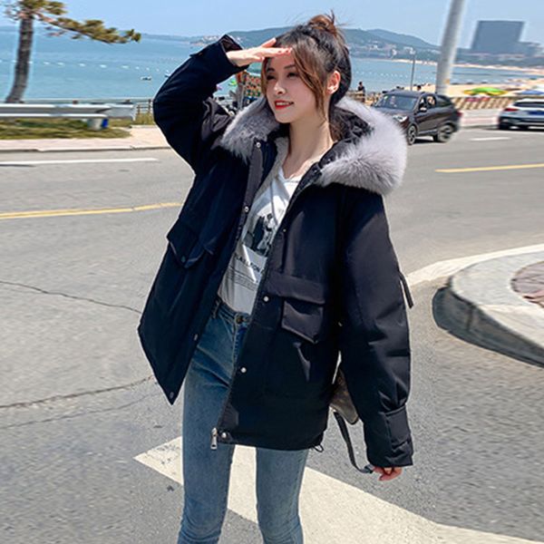 parka women thick winter cotton coat 2020 new hooded jackets warm loose outerwear large size tooling padded jackets female dh120, Black
parka women thick winter cotton coat 2020 new hooded jackets warm loose outerwear large size tooling padded jackets female dh120, Black