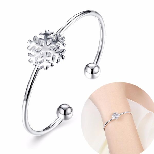 bangle women smooth bracelet silver plated cuff snowflake shaped metal opened lady fashion jewelry accessory gift, Black
bangle women smooth bracelet silver plated cuff snowflake shaped metal opened lady fashion jewelry accessory gift, Black