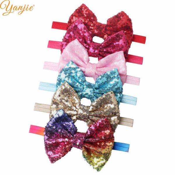 hair accessories 10pcs/lot 2021 chic 5" rainbow messy sequins glitter bow 5/8" elastic headband -sale for kids headwear, Slivery;white
hair accessories 10pcs/lot 2021 chic 5" rainbow messy sequins glitter bow 5/8" elastic headband -sale for kids headwear, Slivery;white