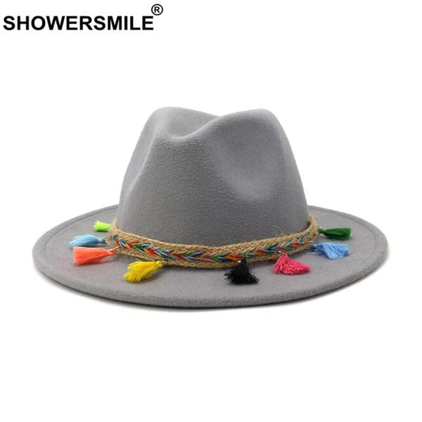 stingy brim hats showersmile fedora hat gray felt for women vintage ladies trilby cap with tassels autumn winter female jazz panama indy, Blue;gray
stingy brim hats showersmile fedora hat gray felt for women vintage ladies trilby cap with tassels autumn winter female jazz panama indy, Blue;gray