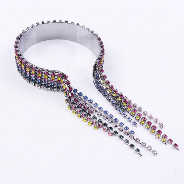 2020 new fashion women rhinestones crystal bridal wedding tassel chain bracelet open cuff bangles jewelry accessories, Black
2020 new fashion women rhinestones crystal bridal wedding tassel chain bracelet open cuff bangles jewelry accessories, Black