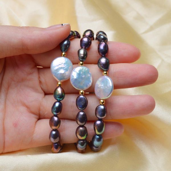 charm bracelets 100% handmake black pearl fashion diy freshwater pearls for women statement wedding jewelry gifts, Golden;silver
charm bracelets 100% handmake black pearl fashion diy freshwater pearls for women statement wedding jewelry gifts, Golden;silver
