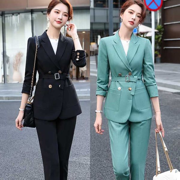 women's two piece pants women blazer suit self belt jacket and pencil 2 pieces set, White
women's two piece pants women blazer suit self belt jacket and pencil 2 pieces set, White
