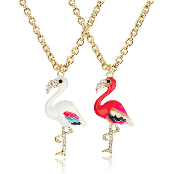 europe and america new fashion simple alloy color flamingo pendant necklace painting oil water drill animal shape pendant, Silver
europe and america new fashion simple alloy color flamingo pendant necklace painting oil water drill animal shape pendant, Silver