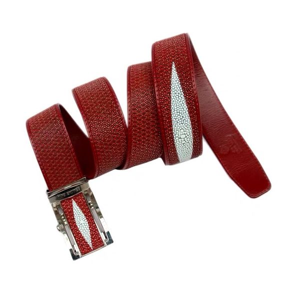 authentic real stingray leather male bales catch waist strap genuine skate skin chic dark red color automatic buckle men's belts, Black;brown
authentic real stingray leather male bales catch waist strap genuine skate skin chic dark red color automatic buckle men's belts, Black;brown