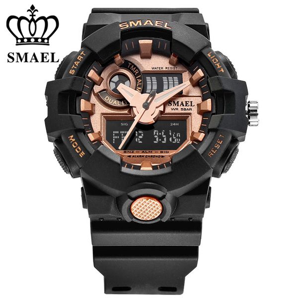 wristwatches smael fashion men sports watches quartz analog led digital clock man waterproof watch relogio masculino gift, Slivery;brown
wristwatches smael fashion men sports watches quartz analog led digital clock man waterproof watch relogio masculino gift, Slivery;brown