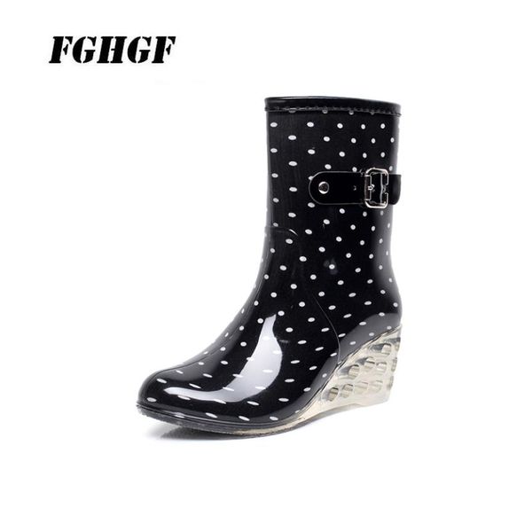 wedges and water boots for women add cotton fashion clasp side zipper high heel transparent rain shoe ladies rubber shoes, Black
wedges and water boots for women add cotton fashion clasp side zipper high heel transparent rain shoe ladies rubber shoes, Black