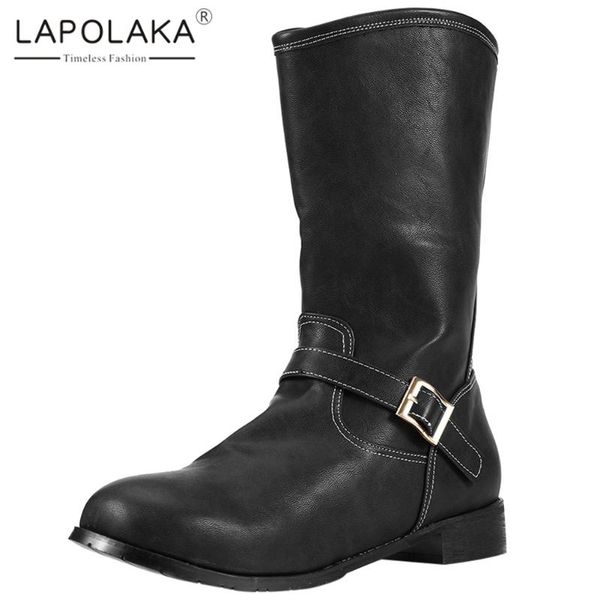 lapolaka 2020 new design plus size 48 thick heels concise shoes lady boots woman shoes slip on buckle mid-calf boots, Black
lapolaka 2020 new design plus size 48 thick heels concise shoes lady boots woman shoes slip on buckle mid-calf boots, Black