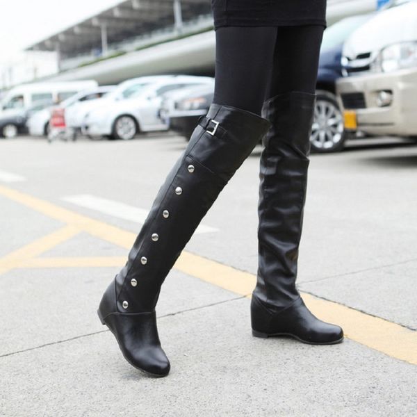 women shoes thigh high boots pu leather waterproof over the knee long boots autumn winter high heels rivet ladies riding, Black
women shoes thigh high boots pu leather waterproof over the knee long boots autumn winter high heels rivet ladies riding, Black