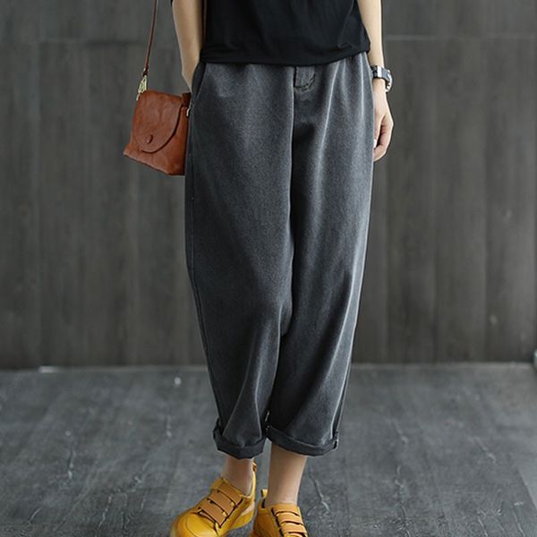 johnature fashion leisure pockets elastic waist harem pants 2020 autumn new loose comfortable all-match women ankle-length pants, Black;white
johnature fashion leisure pockets elastic waist harem pants 2020 autumn new loose comfortable all-match women ankle-length pants, Black;white