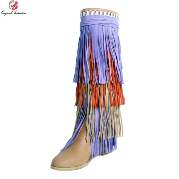 original intention women knee high boots beautiful tassel round toe wedges boots elegant beige shoes woman plus us size 4-15, Black
original intention women knee high boots beautiful tassel round toe wedges boots elegant beige shoes woman plus us size 4-15, Black