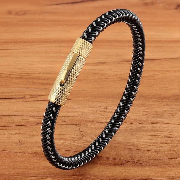 punk threaded button metal weaving bracelet for men women stainless steel twining classic style charm black high quality, Golden;silver
punk threaded button metal weaving bracelet for men women stainless steel twining classic style charm black high quality, Golden;silver