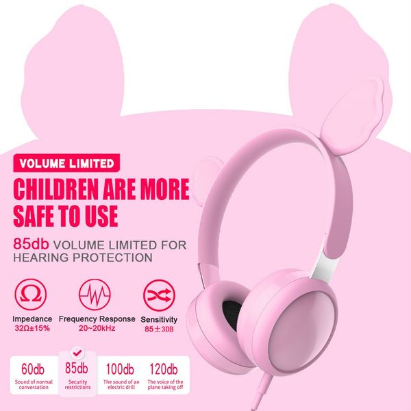 pink cat ear stereo headphones for student study music class cute cartoon hifi wired headbands professional kids earphones bear
pink cat ear stereo headphones for student study music class cute cartoon hifi wired headbands professional kids earphones bear