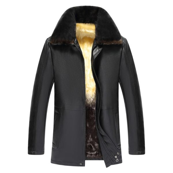 new russia winter leather jacket men fur collar thicken long leather coat business casual warm motorcycle jacket, Black
new russia winter leather jacket men fur collar thicken long leather coat business casual warm motorcycle jacket, Black