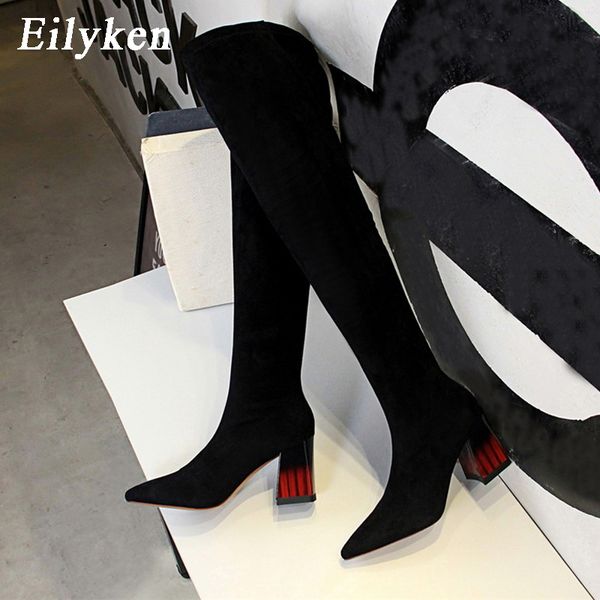 eilyken 2020 winter warm over the knee boots women shoes square heel elastic long sock thigh high boots pointed toe lady pumps, Black
eilyken 2020 winter warm over the knee boots women shoes square heel elastic long sock thigh high boots pointed toe lady pumps, Black