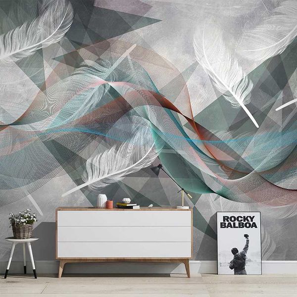 custom nordic modern 3d abstract striped feather fresco living room sofa tv background wall painting non-woven wallpaper murals
custom nordic modern 3d abstract striped feather fresco living room sofa tv background wall painting non-woven wallpaper murals