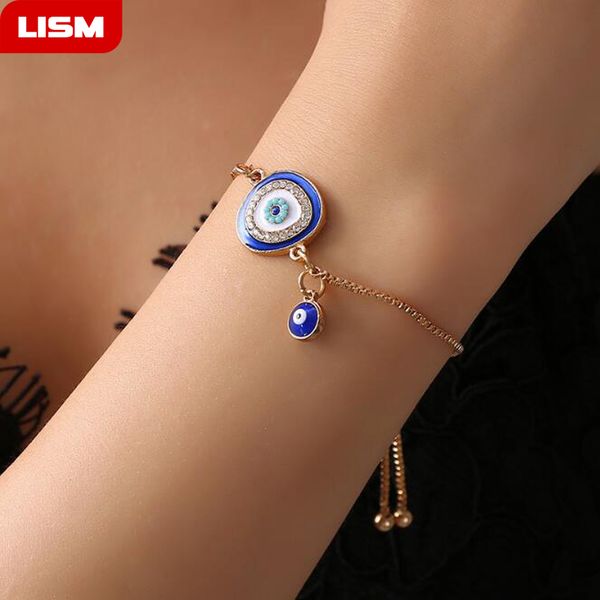 link, chain turkish lucky blue crystal eye bracelets handmade gold chains jewelry, Black
link, chain turkish lucky blue crystal eye bracelets handmade gold chains jewelry, Black