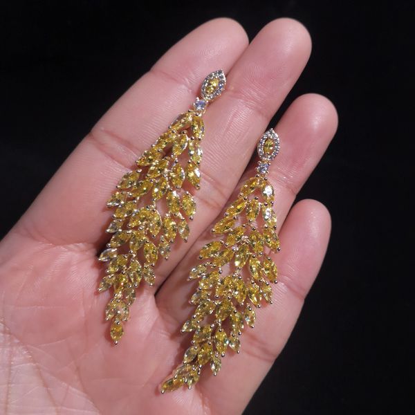 dazz trendy yellow cz crystal zircon tassel earrings fine jewelry for wedding party women bride accessories gifts 2020, Silver
dazz trendy yellow cz crystal zircon tassel earrings fine jewelry for wedding party women bride accessories gifts 2020, Silver