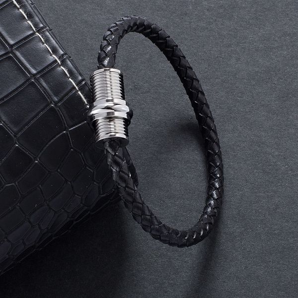 black braided leather rope bracelet men jewelry unique multicolor stainless steel magnetic buckle charm women bracelets, Golden;silver
black braided leather rope bracelet men jewelry unique multicolor stainless steel magnetic buckle charm women bracelets, Golden;silver