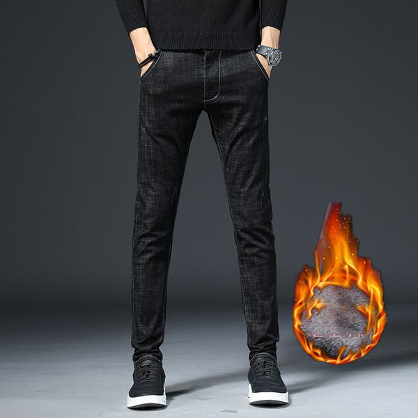men's jeans men fashion winter black slim fit stretch thick velvet pants warm casual fleece trousers male plus size, Blue
men's jeans men fashion winter black slim fit stretch thick velvet pants warm casual fleece trousers male plus size, Blue