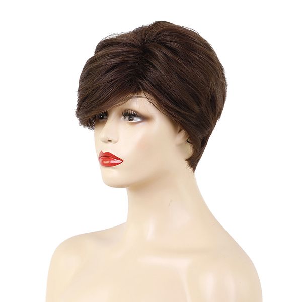 natural human hair short wigs with inclined bangs heat resistant with wig net cap for women, Black
natural human hair short wigs with inclined bangs heat resistant with wig net cap for women, Black