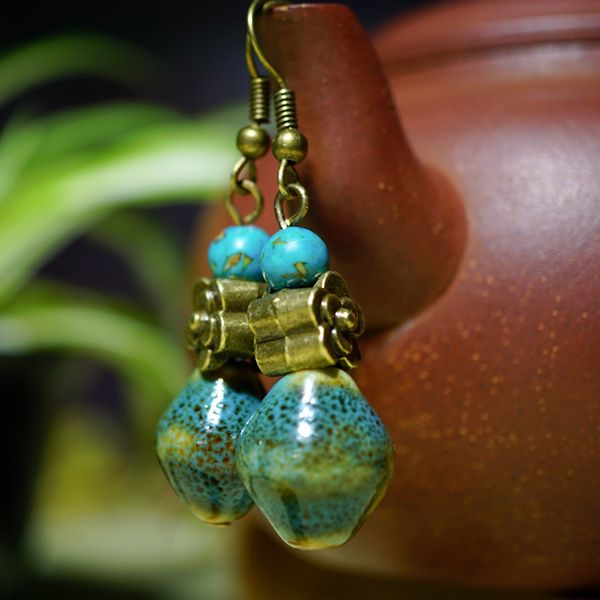 new ethnic earrings handmade vintage dangle earrings jewelry,chinese wind copper accessory ceramic, Silver
new ethnic earrings handmade vintage dangle earrings jewelry,chinese wind copper accessory ceramic, Silver