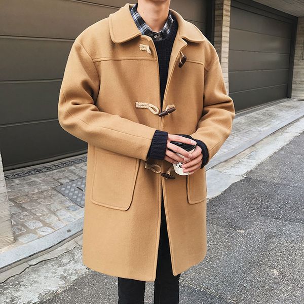 winter korean woolen coat men's fashion solid color retro casual long coat men streetwear loose woolen jacket mens overcoat, Black
winter korean woolen coat men's fashion solid color retro casual long coat men streetwear loose woolen jacket mens overcoat, Black