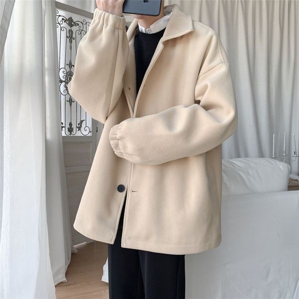 winter short woolen coat men's fashion solid color casual woolen jacket men streetwear loose korean style coat mens m-5xl, Black
winter short woolen coat men's fashion solid color casual woolen jacket men streetwear loose korean style coat mens m-5xl, Black