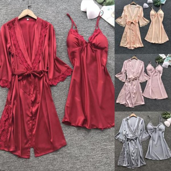 2019 spring lingerie women pastel goth silk lace robe solid dress babydoll nightdress sleepwear kimono, Gray
2019 spring lingerie women pastel goth silk lace robe solid dress babydoll nightdress sleepwear kimono, Gray