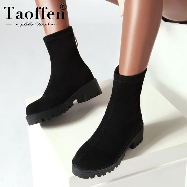 taoffen 2020 women ankle boots thick sole zipper punk motorcycle boots black daily casual shoes woman footwear size 34-43
taoffen 2020 women ankle boots thick sole zipper punk motorcycle boots black daily casual shoes woman footwear size 34-43
