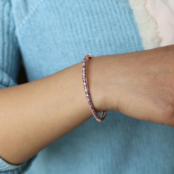 rose gold 2 colors rainbow cubic zirconia european women lady jewelry micro pave cz bracelet, Black
rose gold 2 colors rainbow cubic zirconia european women lady jewelry micro pave cz bracelet, Black