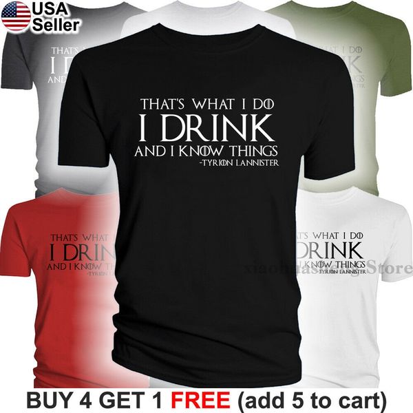 game of thrones t-shirt i drink and i know things got tyrion lannister party bar 100% cotton men t shirt women tee
game of thrones t-shirt i drink and i know things got tyrion lannister party bar 100% cotton men t shirt women tee