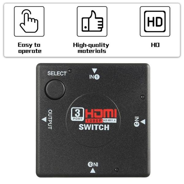 1 pcs hdmi 3 port switch auto switcher splitter selector hub box cable 2160p for hdtv automatic switcher
1 pcs hdmi 3 port switch auto switcher splitter selector hub box cable 2160p for hdtv automatic switcher