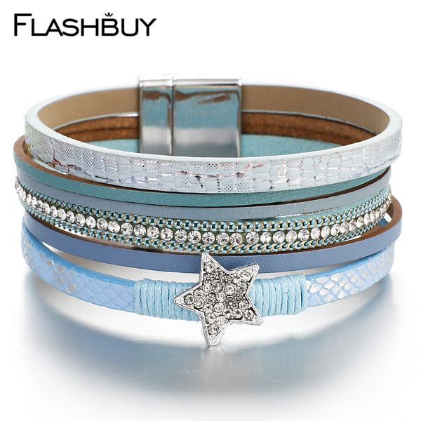 flashbuy fashion rhinestone star mulitilayer leather bracelets for women simple trendy wrap bracelets party female bangles, Golden;silver
flashbuy fashion rhinestone star mulitilayer leather bracelets for women simple trendy wrap bracelets party female bangles, Golden;silver