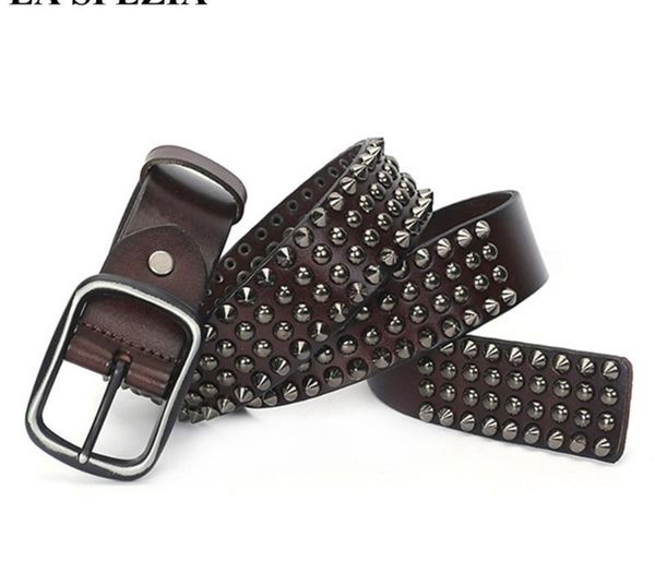 la spezia rivet men belt genuine leather coffee male belt for jeans cowskin punk rock designer belts accessories, Black;brown
la spezia rivet men belt genuine leather coffee male belt for jeans cowskin punk rock designer belts accessories, Black;brown