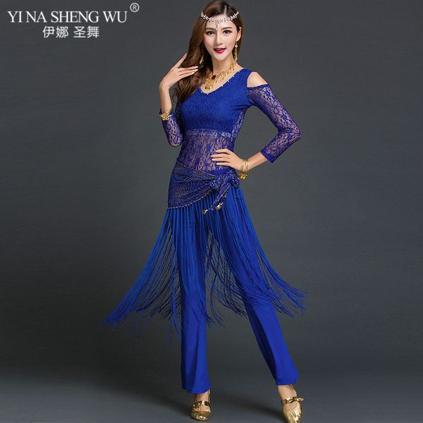 stage wear lace belly dance costumes long sleeve v-neck bellydance set practice clothes women dancer clothing tassel hip scarf belt, Black;red
stage wear lace belly dance costumes long sleeve v-neck bellydance set practice clothes women dancer clothing tassel hip scarf belt, Black;red