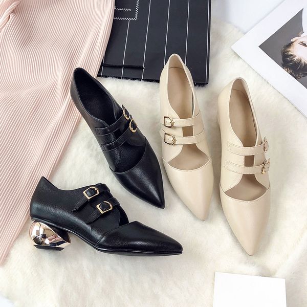 spring shoes woman belt buckle single shoes hollowing zapatos de mujer pointd toe ladies metal spherical heel women pumps, Black
spring shoes woman belt buckle single shoes hollowing zapatos de mujer pointd toe ladies metal spherical heel women pumps, Black