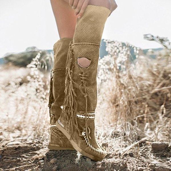 women high boots 2020 new spring and autumn ethnic tassel shoes flat high boots large size 35-43 platform shoes, Black
women high boots 2020 new spring and autumn ethnic tassel shoes flat high boots large size 35-43 platform shoes, Black
