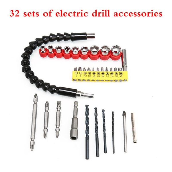 32 pcs multifunctional extension rod adapter electric drill bit hand screwdriver holder link hex flexible shaft tool set kits
32 pcs multifunctional extension rod adapter electric drill bit hand screwdriver holder link hex flexible shaft tool set kits