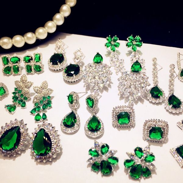925 стерлингового серебра падение серьги для женщин изумрудный vintage fine jewelry цирконий зеленый камень luxury eardrop brincos 200921, Silver
925 стерлингового серебра падение серьги для женщин изумрудный vintage fine jewelry цирконий зеленый камень luxury eardrop brincos 200921, Silver