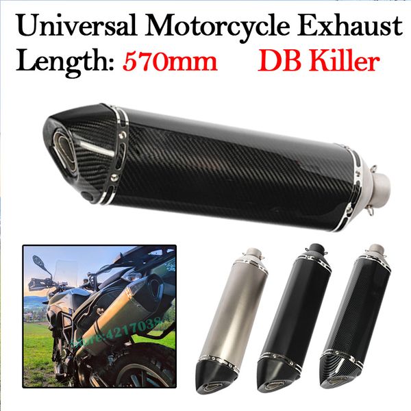 570mm universal motorcycle exhaust muffler pipe 250cc 350cc 600cc escape db killer 51mm laser marking for cb600 cbr1000 trk 502
570mm universal motorcycle exhaust muffler pipe 250cc 350cc 600cc escape db killer 51mm laser marking for cb600 cbr1000 trk 502