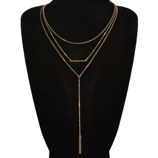 chains gold silver color simple metal stick pendant long chain necklace ladies trendy elegant multilayer clavicle necklaces for women
chains gold silver color simple metal stick pendant long chain necklace ladies trendy elegant multilayer clavicle necklaces for women