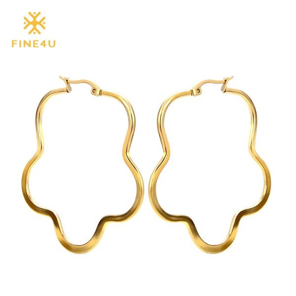 hoop & huggie 2021 fine4u e010 316l stainless steel earrings flower for women wedding jewelry, Golden;silver
hoop & huggie 2021 fine4u e010 316l stainless steel earrings flower for women wedding jewelry, Golden;silver