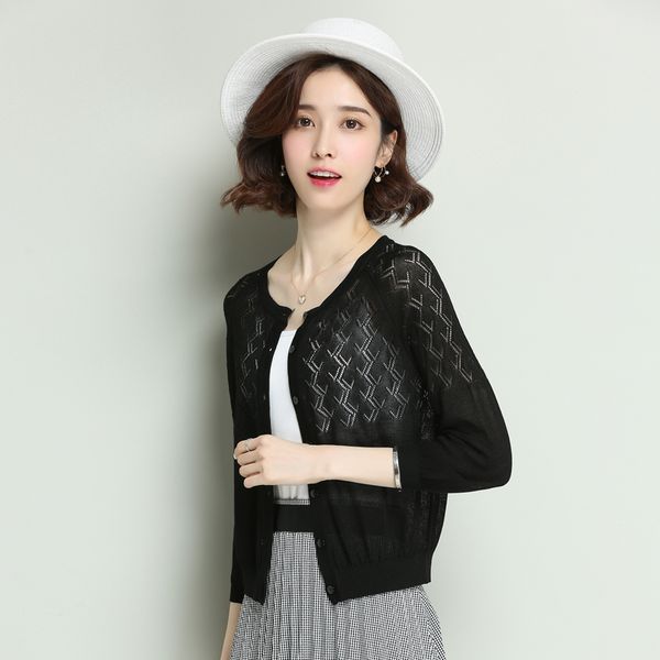 women's knits & tees women summer hollow knitwear elegant lady short thin knit outwear slim see through coat, White
women's knits & tees women summer hollow knitwear elegant lady short thin knit outwear slim see through coat, White